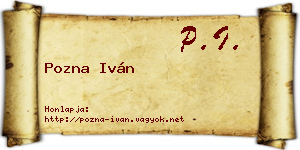 Pozna Iván névjegykártya